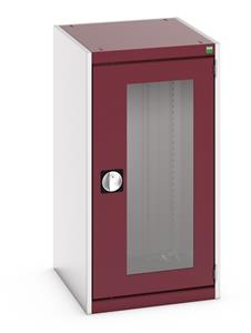 40018139.** cubio cupboard with window doors. WxDxH: 525x650x1000mm. RAL 7035/5010 or selected